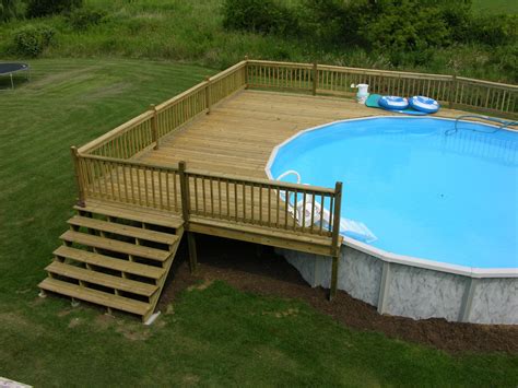 5&39;X5&39; Resin Pool Deck With In-Pool & Ground to Deck Steps. . Round above ground pool deck plans
